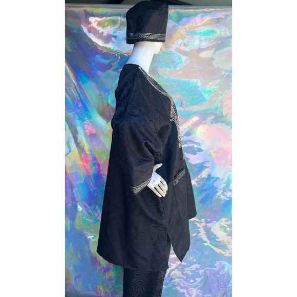 Black Three Piece Ring Design Dashiki Set by Rainbow - Picture 4 of 15